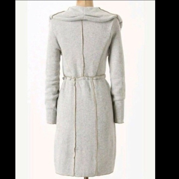 New ruffled wool blend sweater maxi cardigan coat - Picture 5 of 6